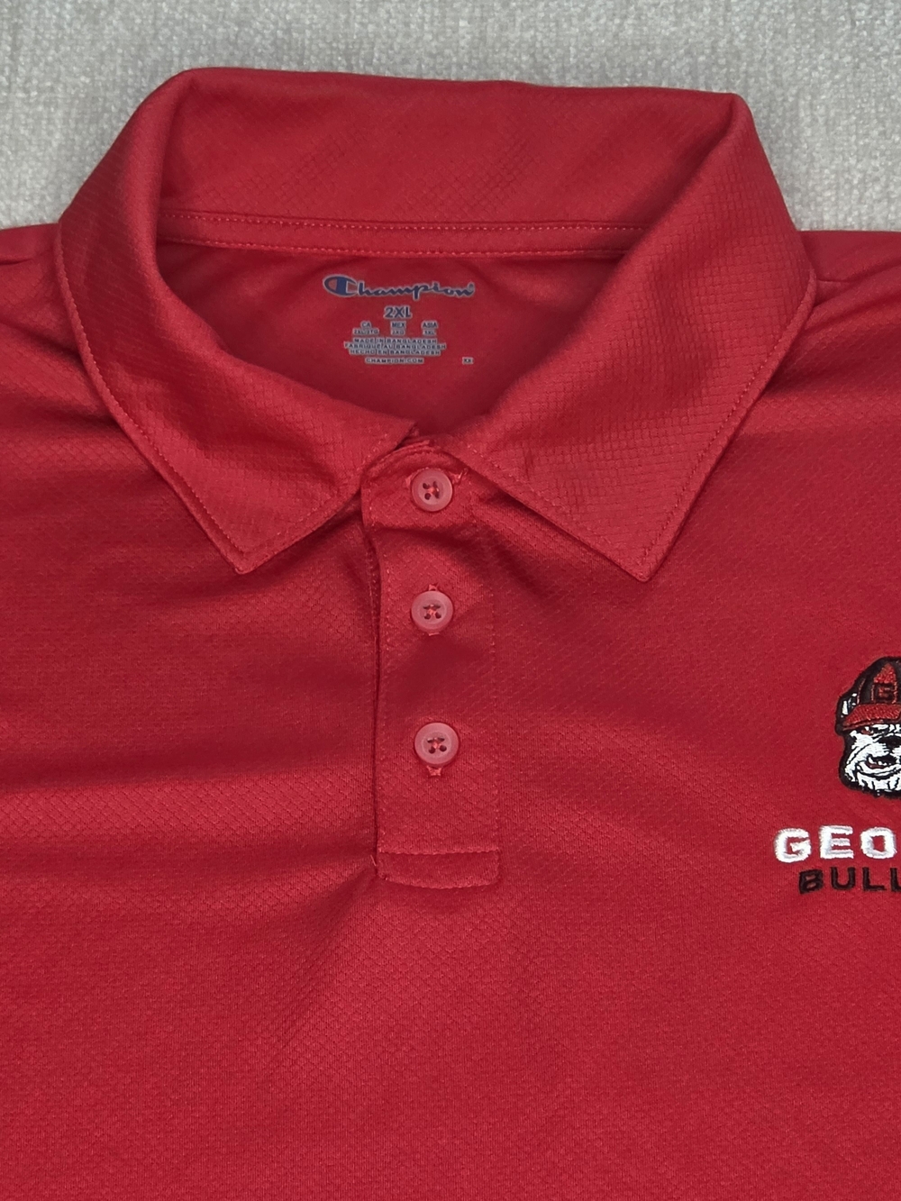 Georgia Bulldogs Polo Shirt Mens 2XL Champion Red UGA Embroidered Logo NCAA